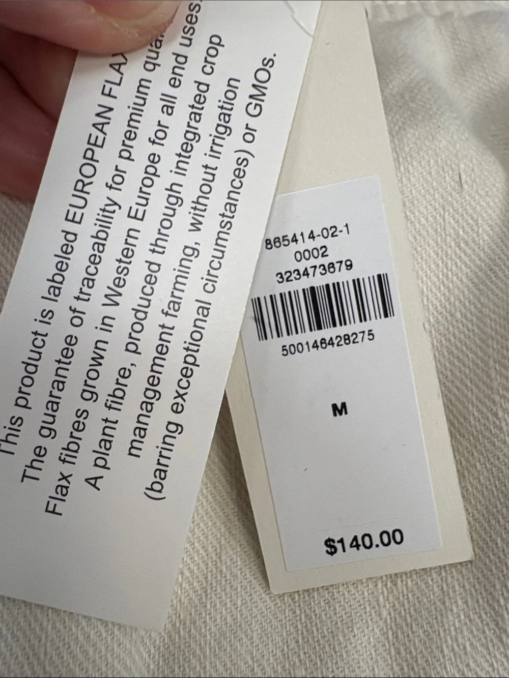 NWT Banana Republic Linen Cotton Straight Traveler Pull on pant Sz M